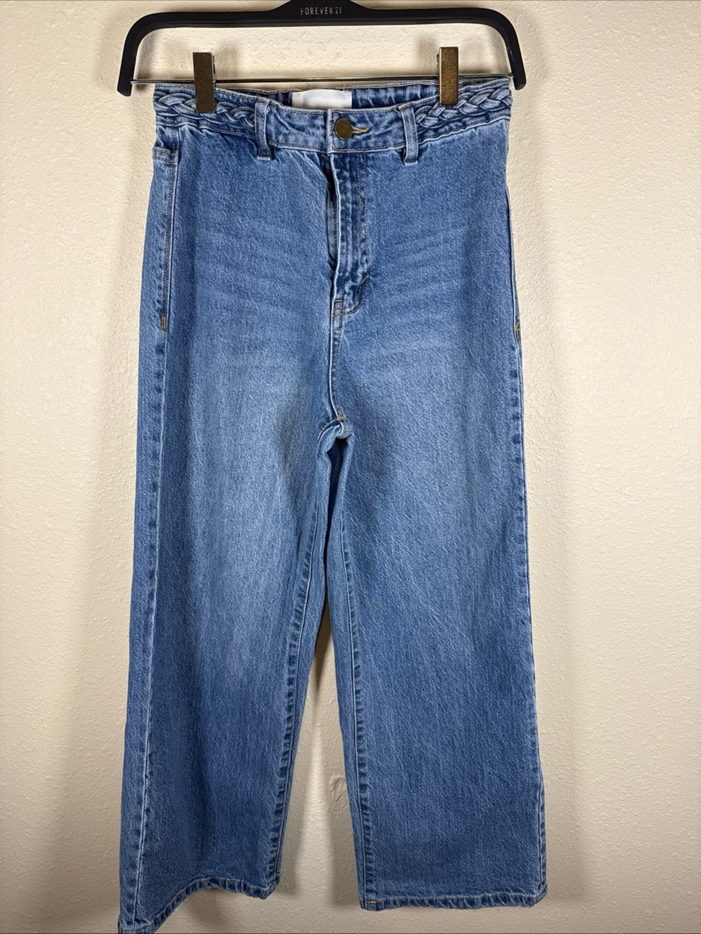 Habitual Wide Leg High Rise Crop Denim Jeans Women’s Size 0/25 Blue Stretch